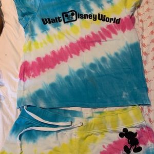 Walt Disney World Logo Tie-Dye Shirt and Shorts